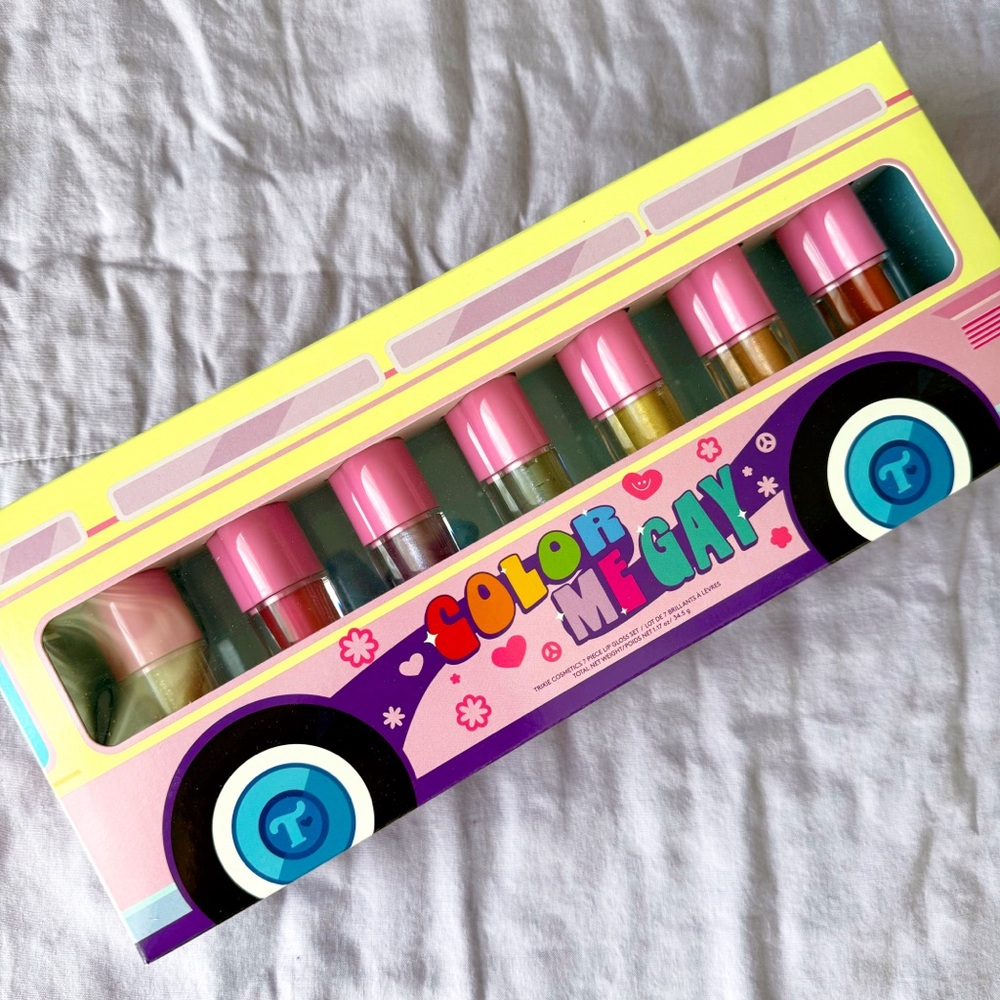 trixie cosmetics color me gay lip gloss collection pride ‘22 unused collectible